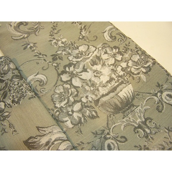 2 Croscill King Pillow Sham Damask Scroll Green Sage Silver Satin Edging 20x36 - Picture 10 of 12